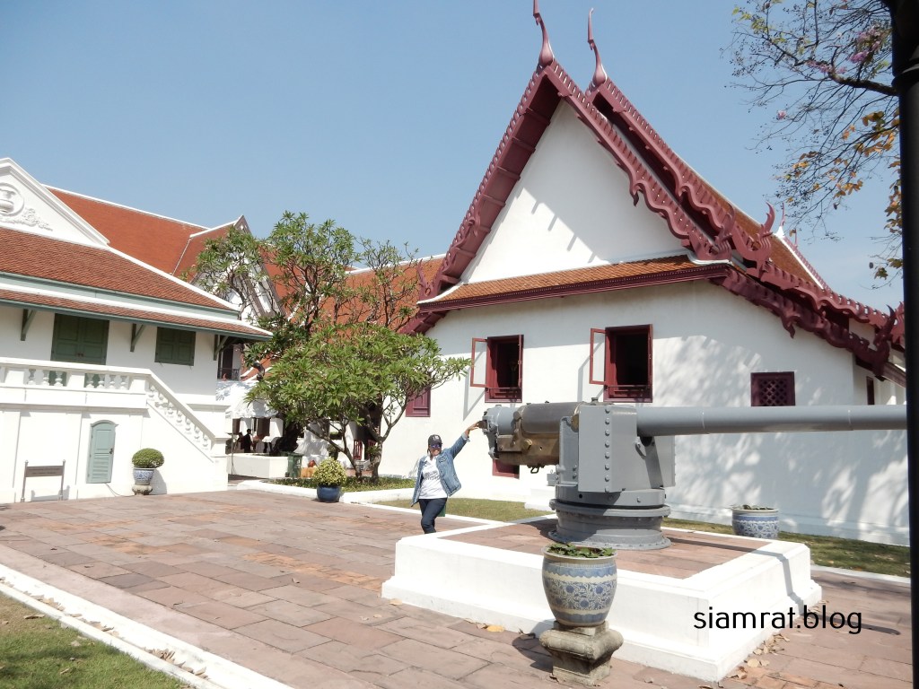 big gun in a courtyard