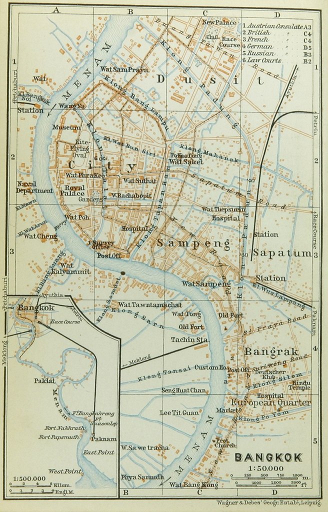 old map of bangkok