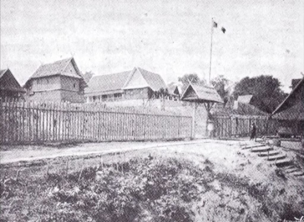 Encampment with french flag