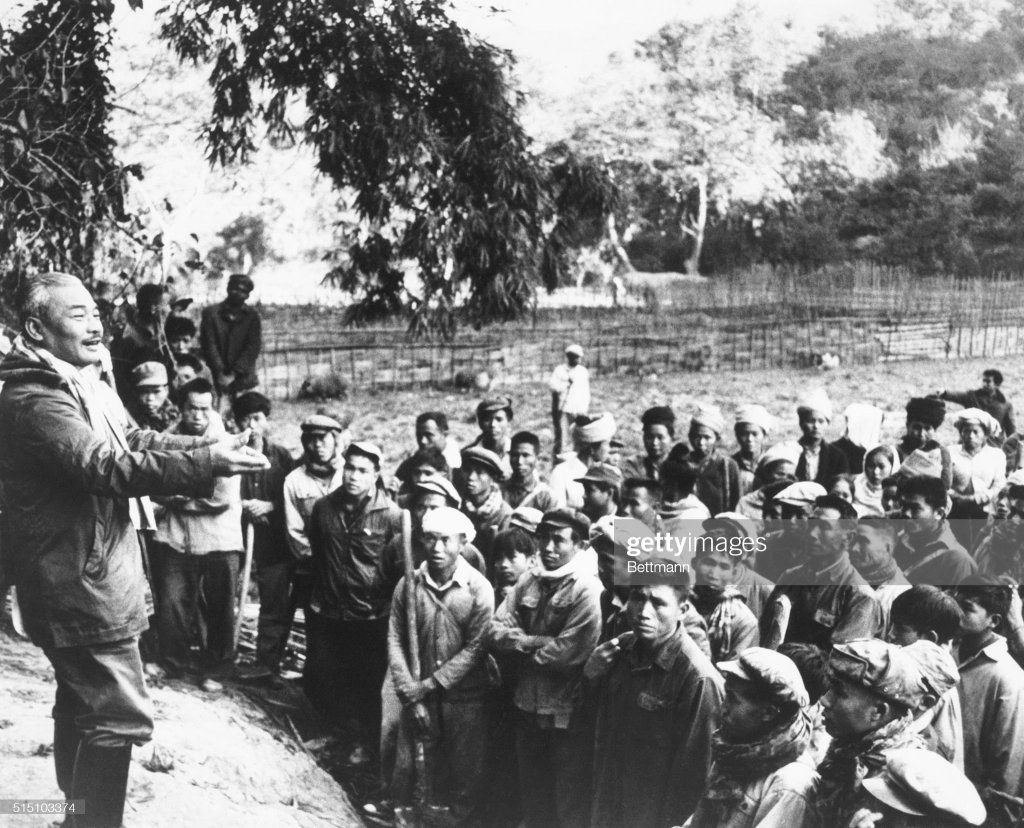 Souphanouvong with villagers
